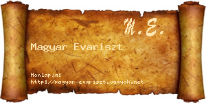 Magyar Evariszt névjegykártya